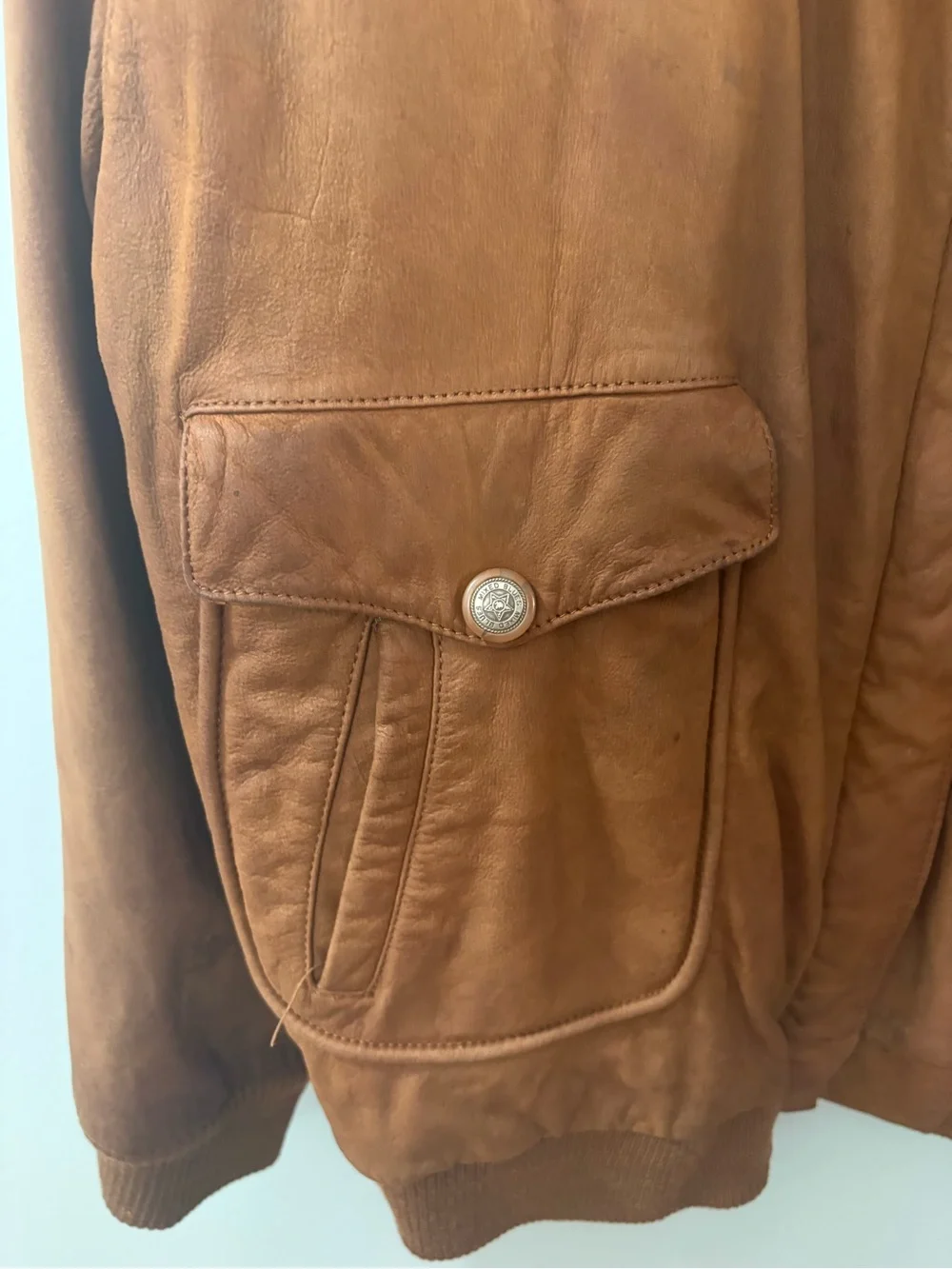 Women's Vintage Brown Leather Bomber Jacket
